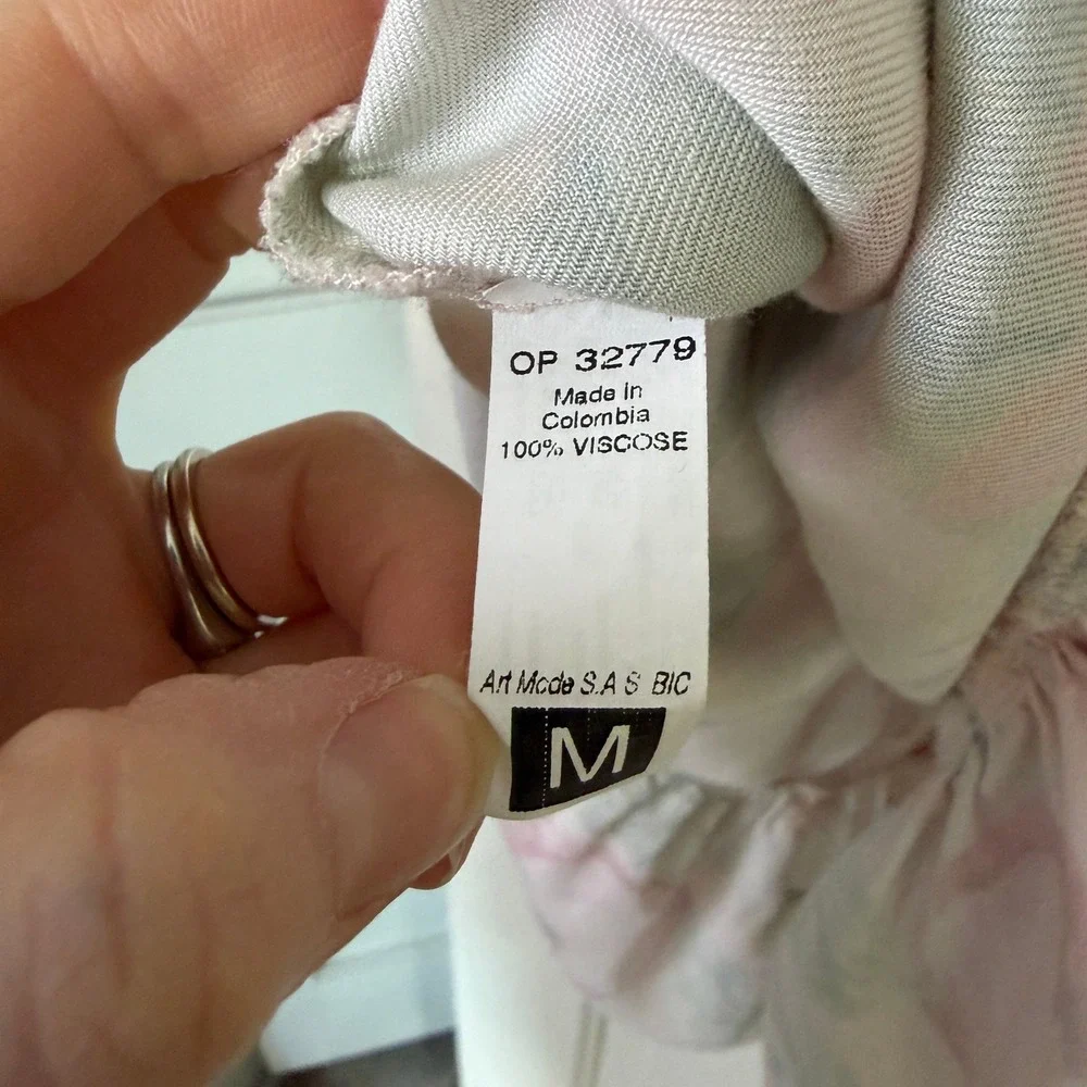 Maaji Cocoon of Love Rosabel Tie-Front Mini Dress Pink Green Floral Sz M NWT